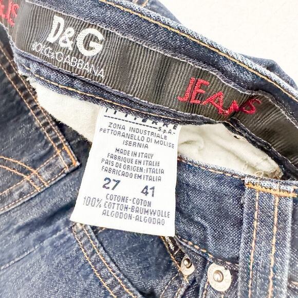 Dolce & Gabbana Wide Leg Denim Jeans Button Fly Dark Wash Size 27 - Picture 4 of 9